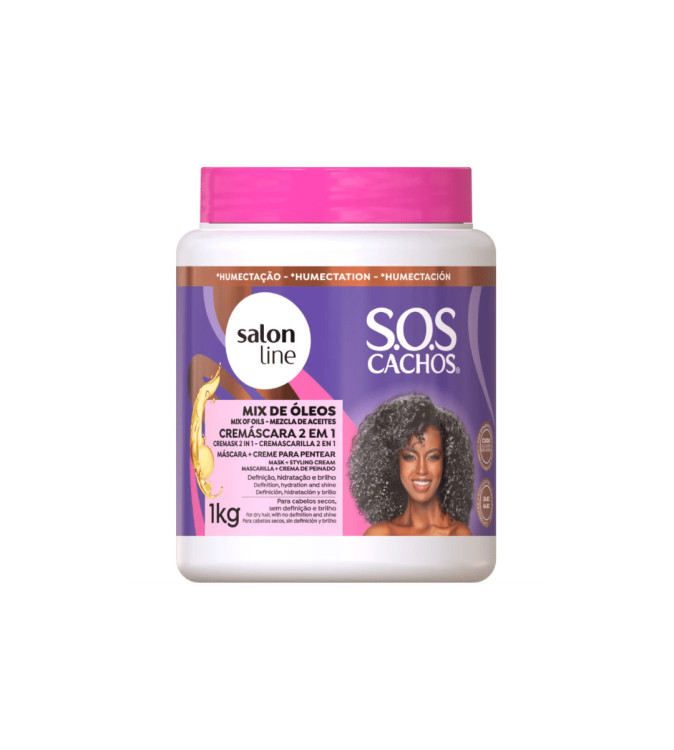 SOS Cremascara 2x1 Mix de Oleos Nutritivo 1kg - Salon Line SOS Cremascara 2x1 Mix de Oleos Nutritivo 1kg - Salon Line