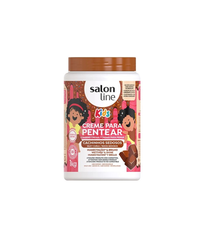 Creme de Pentear Kids Chocolate Cachinhos Nutridos 1kg - Salon Line Creme de Pentear Kids Chocolate Cachinhos Nutridos 1kg - Salon Line