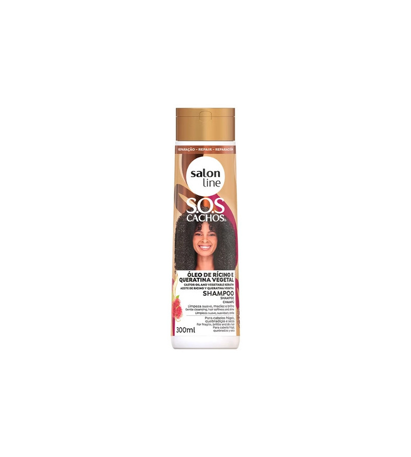 Shampoo SOS Cachos Ri­cino e Queratina 300ml - Salon Line