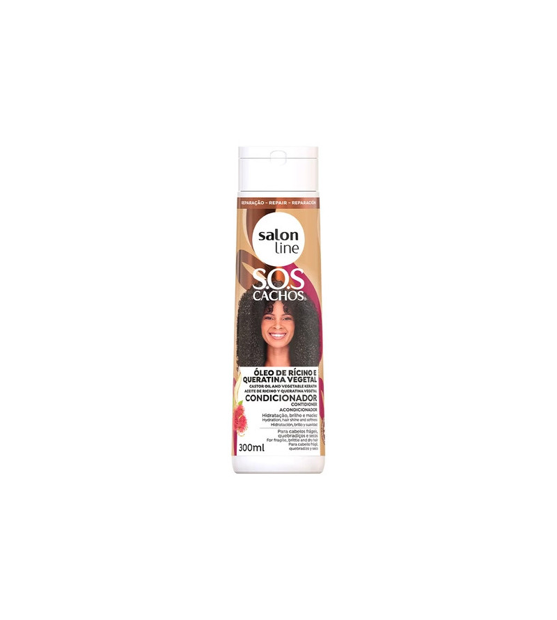 Condicionador SOS Cachos R­icino e Queratina 300ml - Salon Line