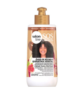 Creme de Pentear R­icino e Queratina 300ml - Salon Line
