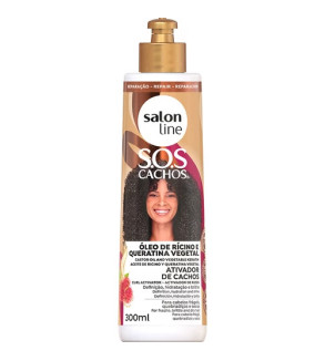Ativador de Cachos R­icino e Queratina 300ml - Salon Line