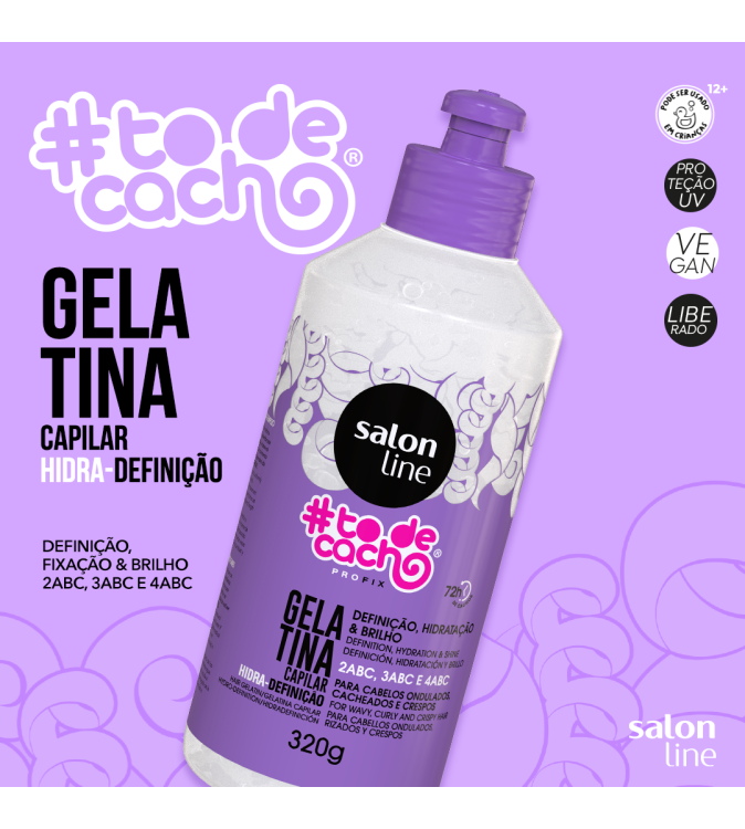 Gelatina Hidra-Definição 320gr ToDeCacho - Salon Line Gelatina Hidra-Definição 320gr ToDeCacho - Salon Line