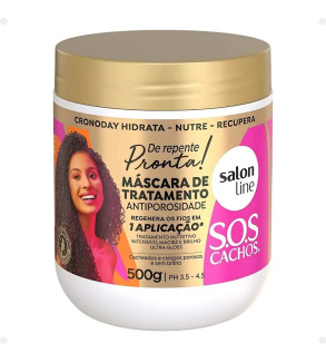 “Máscara de hidratação intensiva para cabelos cacheados, com brilho ultra gloss.”