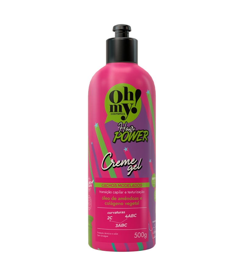 Creme em Gel Cachos Modelados Hair Power 500g - Oh My Cosmetics