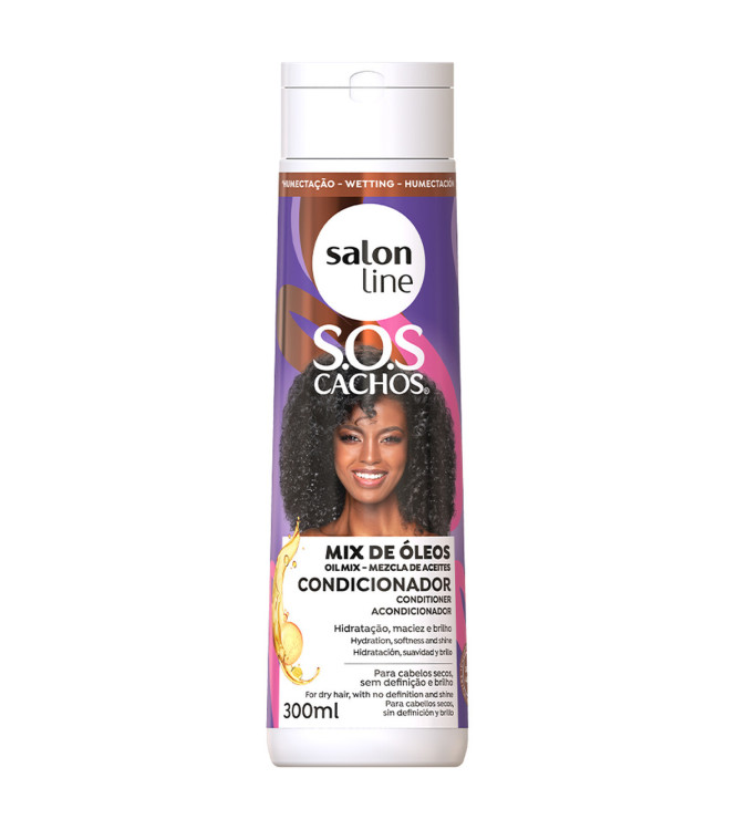 Condicionador SOS Cachos Mix de Óleos 300ml - Salon Line Condicionador SOS Cachos Mix de Óleos 300ml - Salon Line