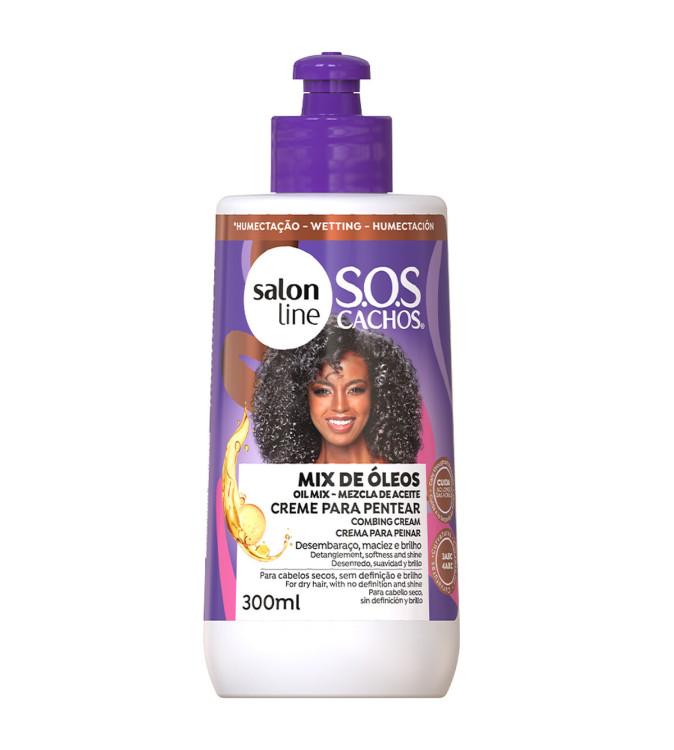 Creme de Pentear SOS Cachos Mix de Óleos 300ml - Salon Line Creme de Pentear SOS Cachos Mix de Óleos 300ml - Salon Line